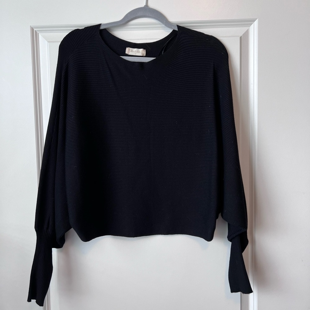 Black ribbed sweater